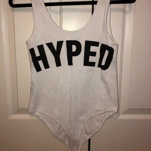HYPED white body suit